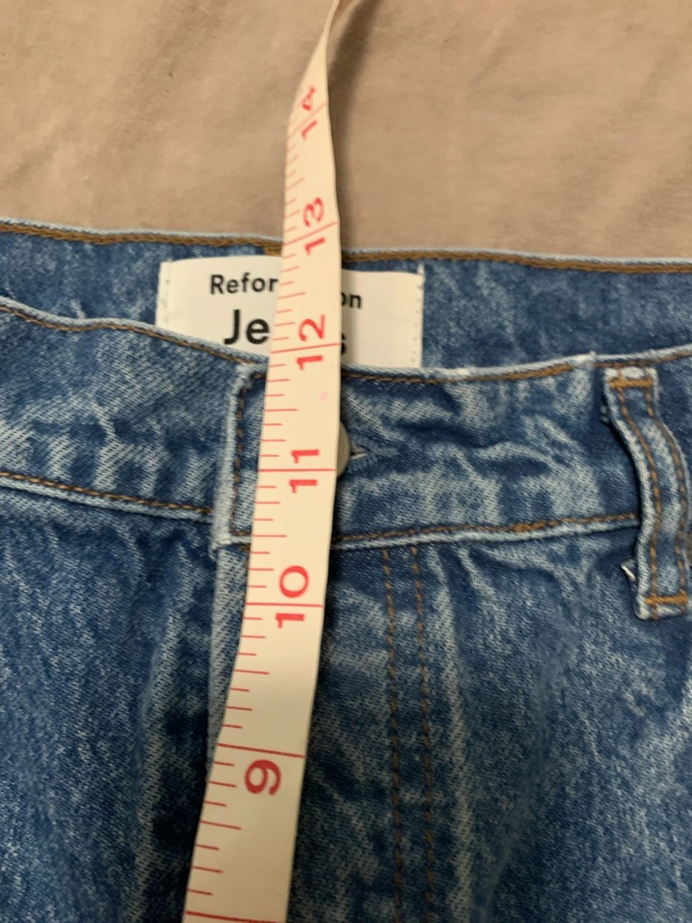 Reformation Women Jeans High Rise Blue Button-Fly - Picture 6 of 7